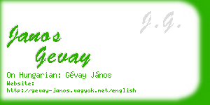 janos gevay business card